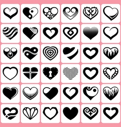 Heart icons set vector image