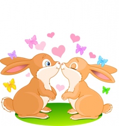Cartoon bunnies vector image