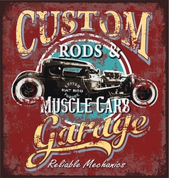 Custom rod garage vector image