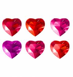 Diamond jewelry hearts vector image