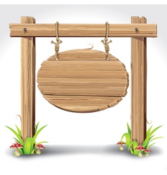 Wooden sign boarder hanging with rope vector image