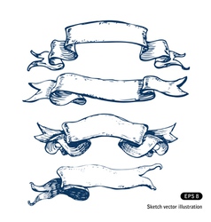 Hand drawn banners set vector image