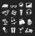 Travel white icons set vector image