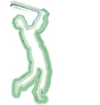 Sketch of man playing golf vector image