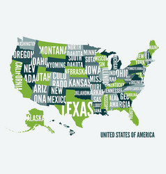 United states of america map print poster desig United states of america map print poster desig vector image