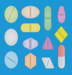 Set of pills vector image