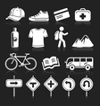 Travel white icons set vector image