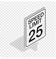 Speed limit road sign isometric icon Speed limit road sign isometric icon vector image