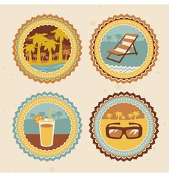 Abstract logo - retro labels with summer icons - vector image
