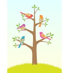 Bird tree vector image
