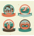 Abstract logo - retro labels with summer icons - vector image