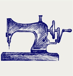 Old sewing machine vector image