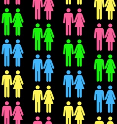 Seamless pattern with people silhouettes vector image