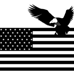 US flag and an eagle vector image