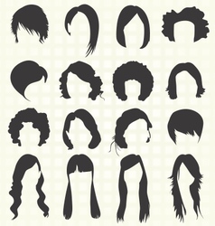 Womans Hair Styles Silhouettes vector image