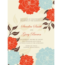 Floral wedding invitation card vector image