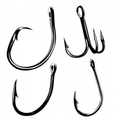 Fish hooks vector image