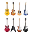 Acoustic and electric guitars vector image