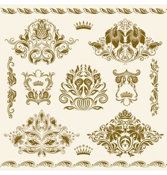Set of damask ornaments Set of damask ornaments vector image