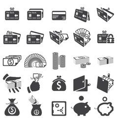 Set of money icons vector image