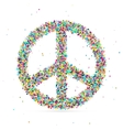 Peace symbol consisting of colored particles Peace symbol consisting of colored particles vector image