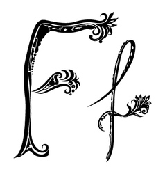 Letter F f vector image