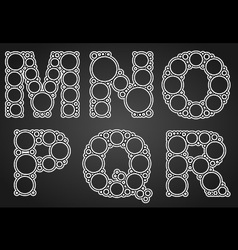 Font design made of circles in the letters vector image