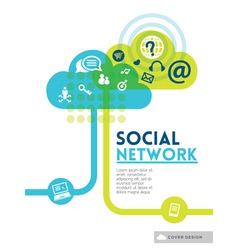 Cloud Social Media Network concept background vector image