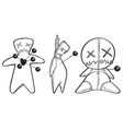Black and white voodoo dolls vector image