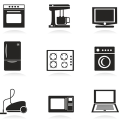 Home electrical appliances set vector image