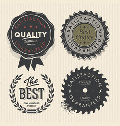 Vintage set premium quality and guarantee labels vector image