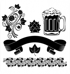 Beer design elements vector image