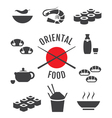 Set of oriental japanese food icons vector image