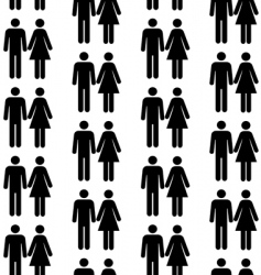 Seamless pattern with people silhouettes vector image