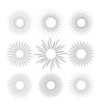 Set of Vintage Linear Sunbursts Set of Vintage Linear Sunbursts vector image