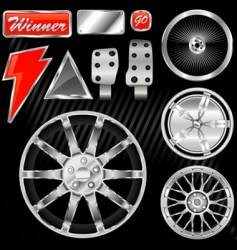 Sport car equipments vector image