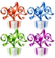Set of ribbons and gift boxes Symbol of New Year Set of ribbons and gift boxes Symbol of New Year vector image