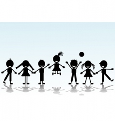 Children silhouettes Children silhouettes vector image