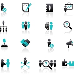 Collection of human resources icons vector image