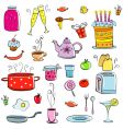 Kitchenware icons Kitchenware icons vector image