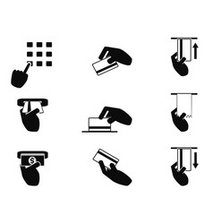 Atm hand control icons set vector image