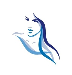Woman with long hair vector image