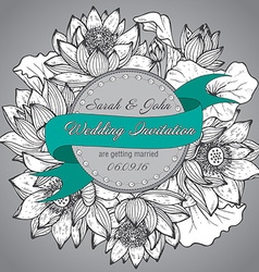 Beautiful elegant wedding invitation with graphic vector image