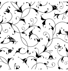 Floral oriental black isolated seamless background vector image