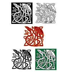Celtic totems with birds Celtic totems with birds vector image