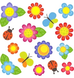 Set of flowers Set of flowers vector image