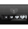 Film with heart in frames and screen on background vector image