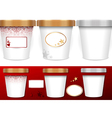 Three generic cup for ice cream with labels vector image