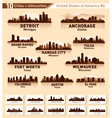 Skyline city set 10 cities of USA 4 vector image