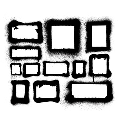 Detailed aerosol spray paint frames and borders vector image